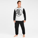 Dragon Ball Z Mens Pyjamas Set - Long Sleeve Nightwear - Black & Grey - Get Trend