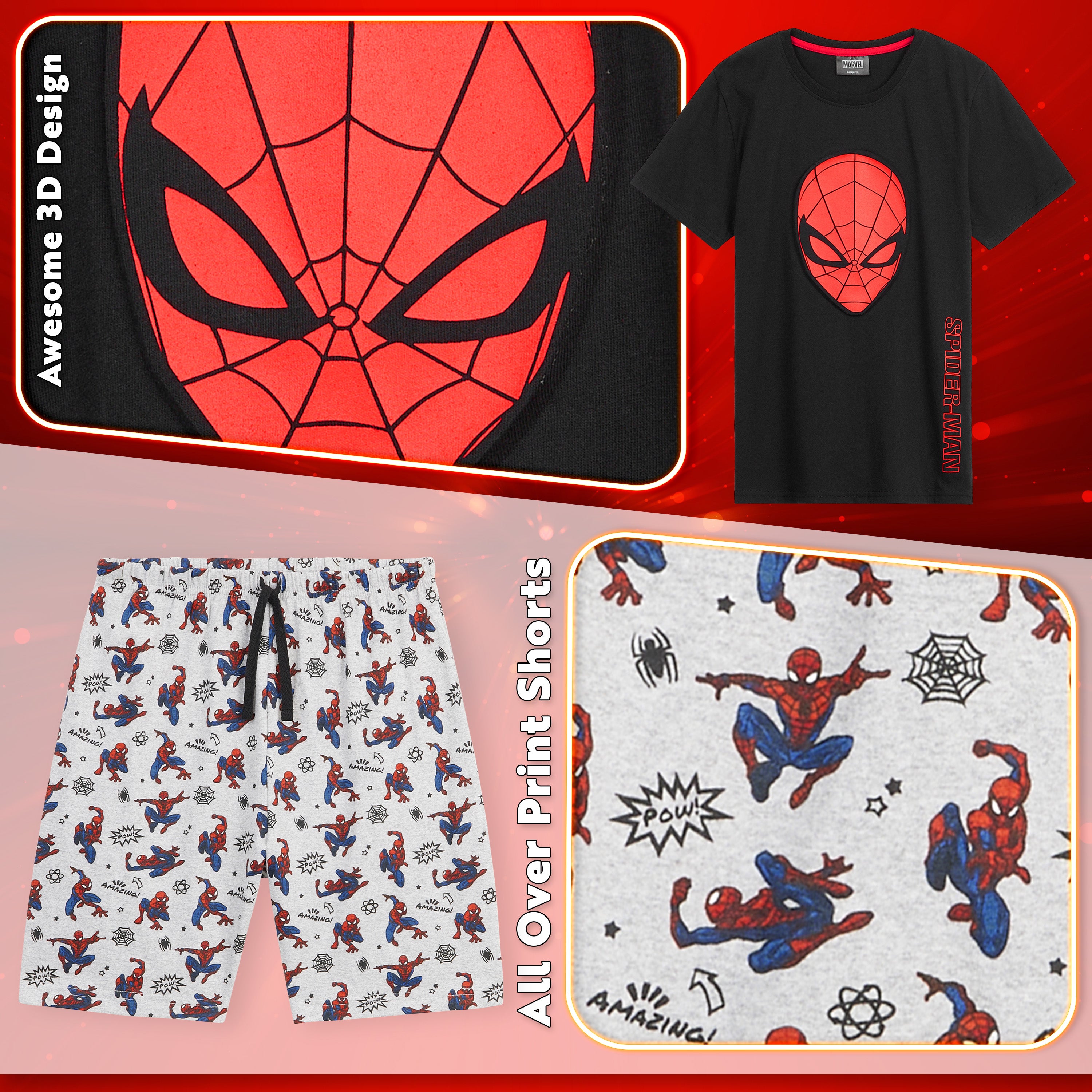 Marvel Boys Pyjamas T-Shirt & Short Boys Pyjama Set - Get Trend