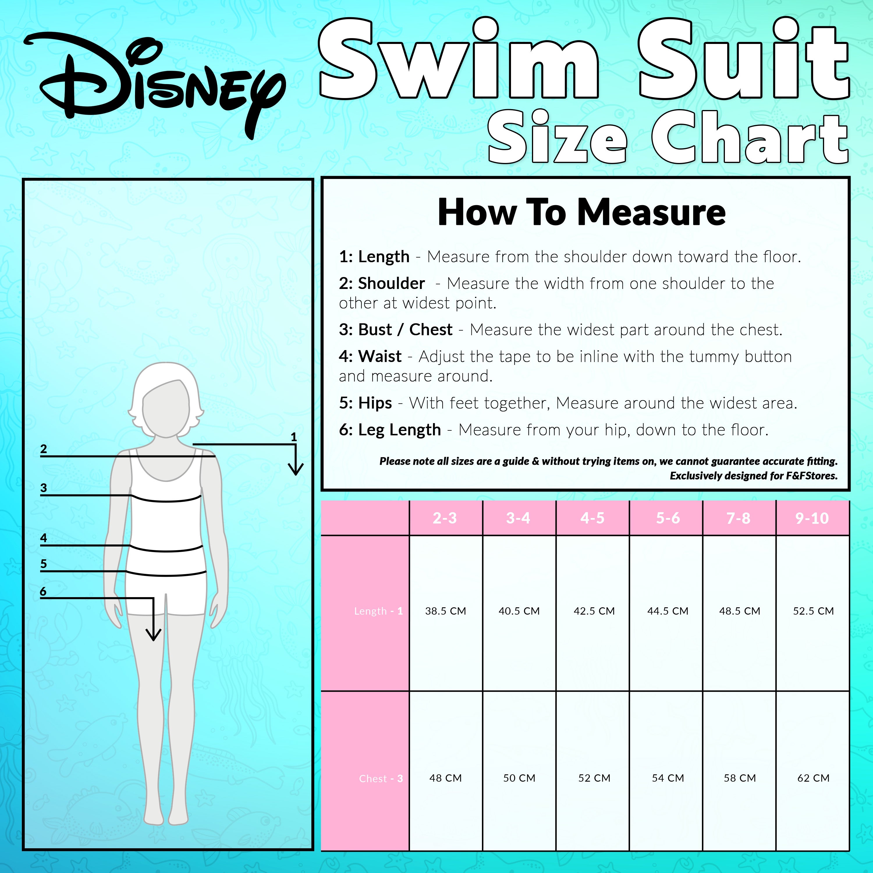 Disney Girls Swimming Costume The Little Mermaid Swimsuit - Get Trend