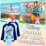 Disney Stitch Girls Swimming Costume Summer Long Sleeve Teenagers Swimwear - Get Trend