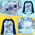 Disney Stitch Girls Swimming Costume Summer Long Sleeve Teenagers Swimwear - Get Trend