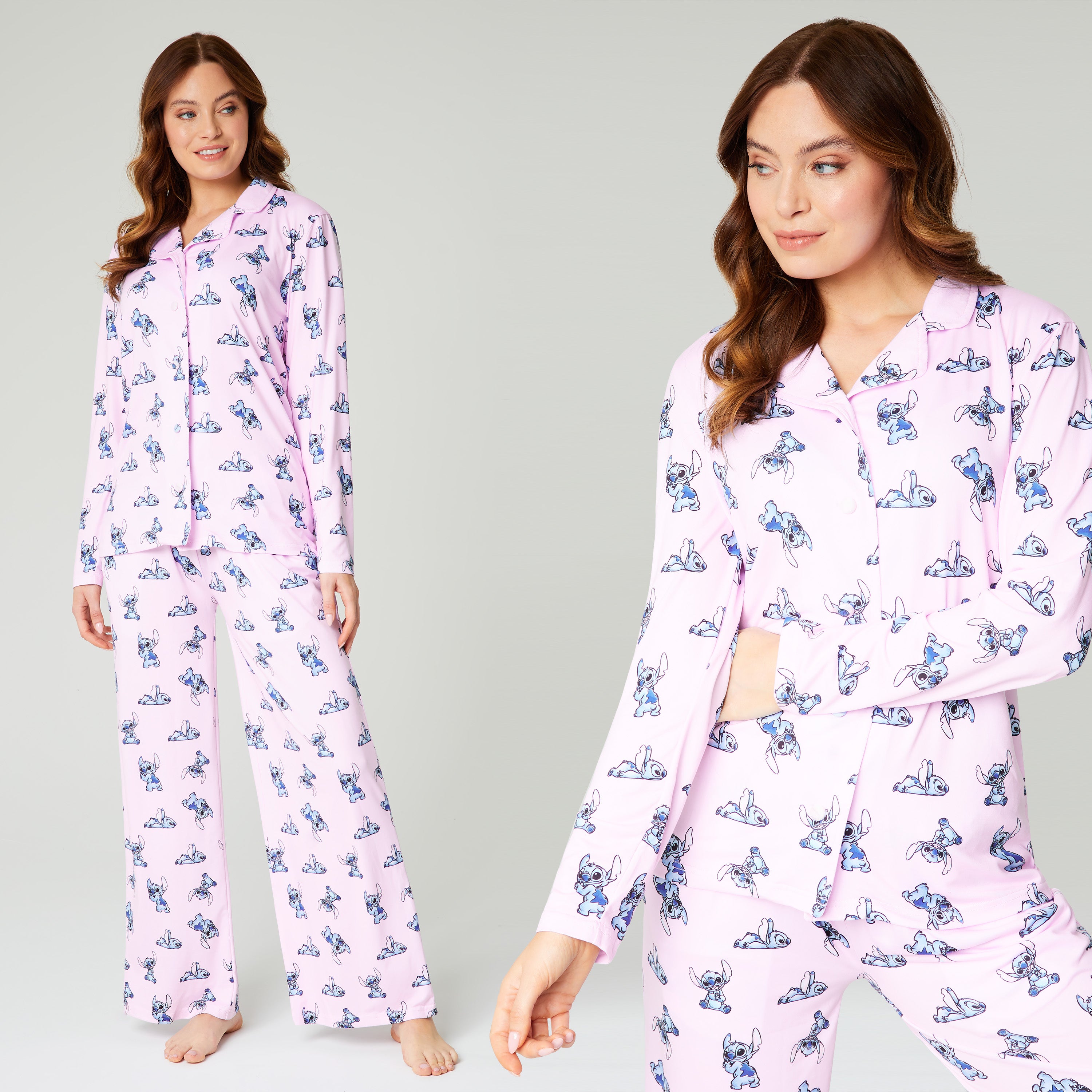 Disney Stitch Womens Pyjamas Set Nightwear  - Pink - Get Trend