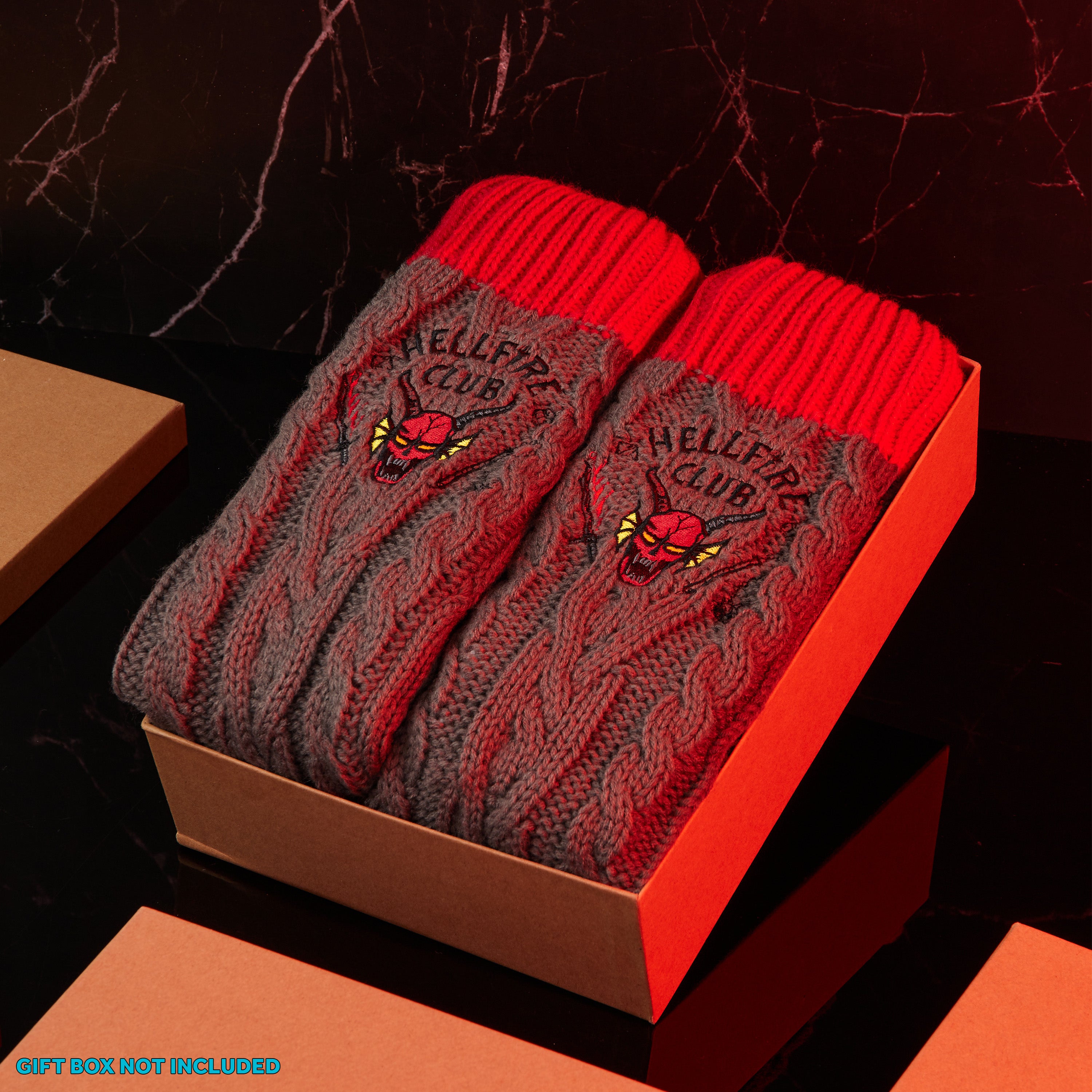 Stranger Things Fluffy Socks for Men - Grey and Red - Get Trend