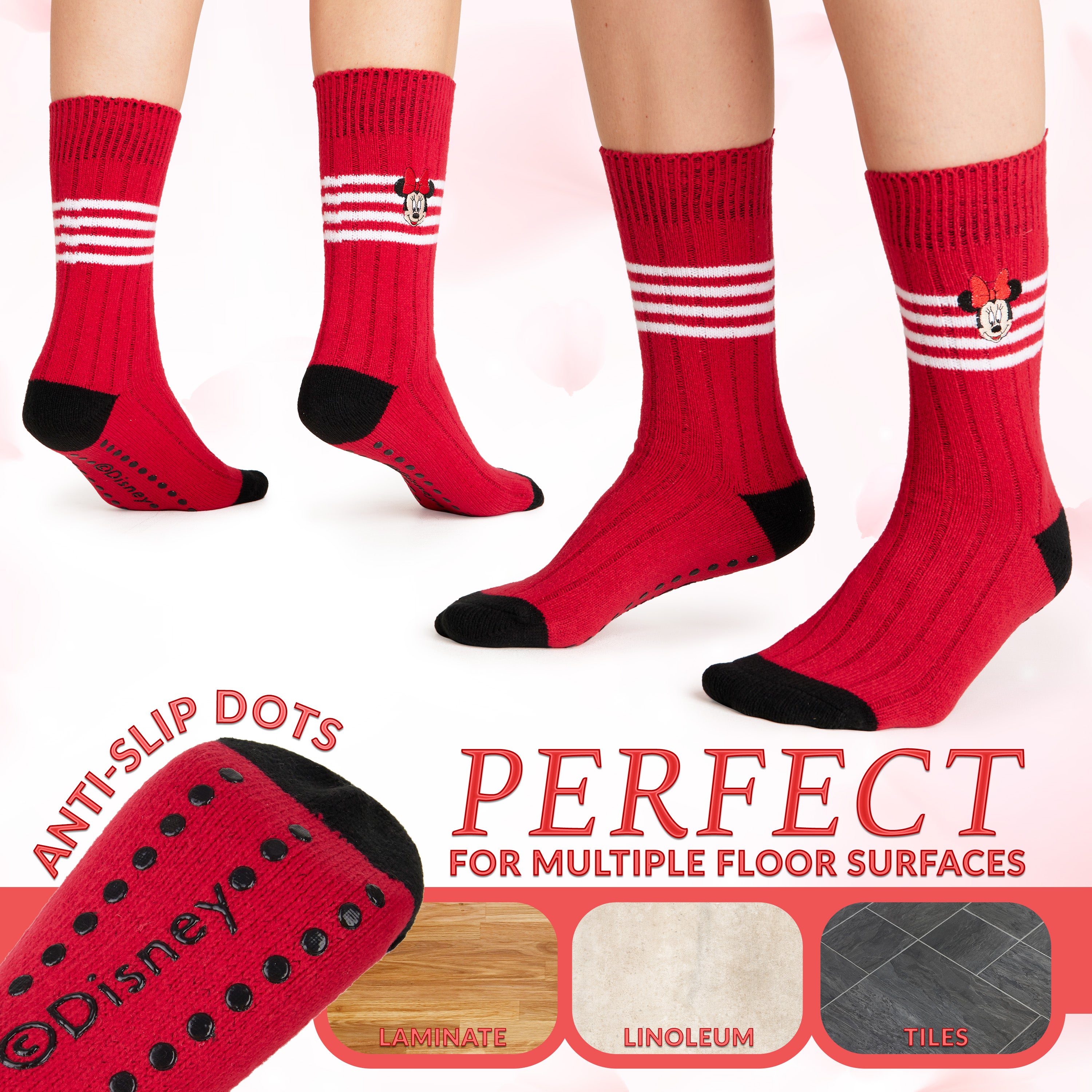 Disney Bed Socks for Women, Non Slip Socks - Minnie - Get Trend