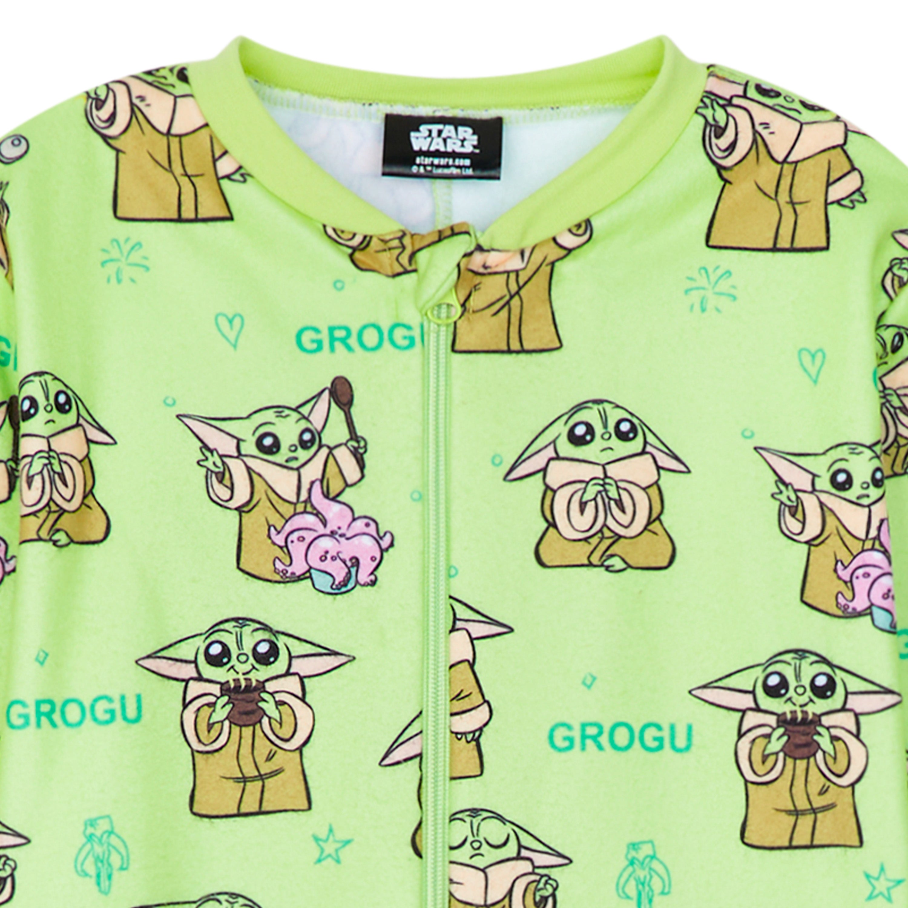 Disney Fleece Kids Onesie, Onesie for Kids - Green Baby Yoda - Get Trend