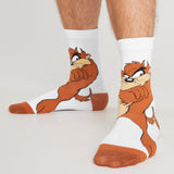 LOONEY TUNES Mens Socks - Pack of 5 Crew Socks for Men -White/Multi - Get Trend