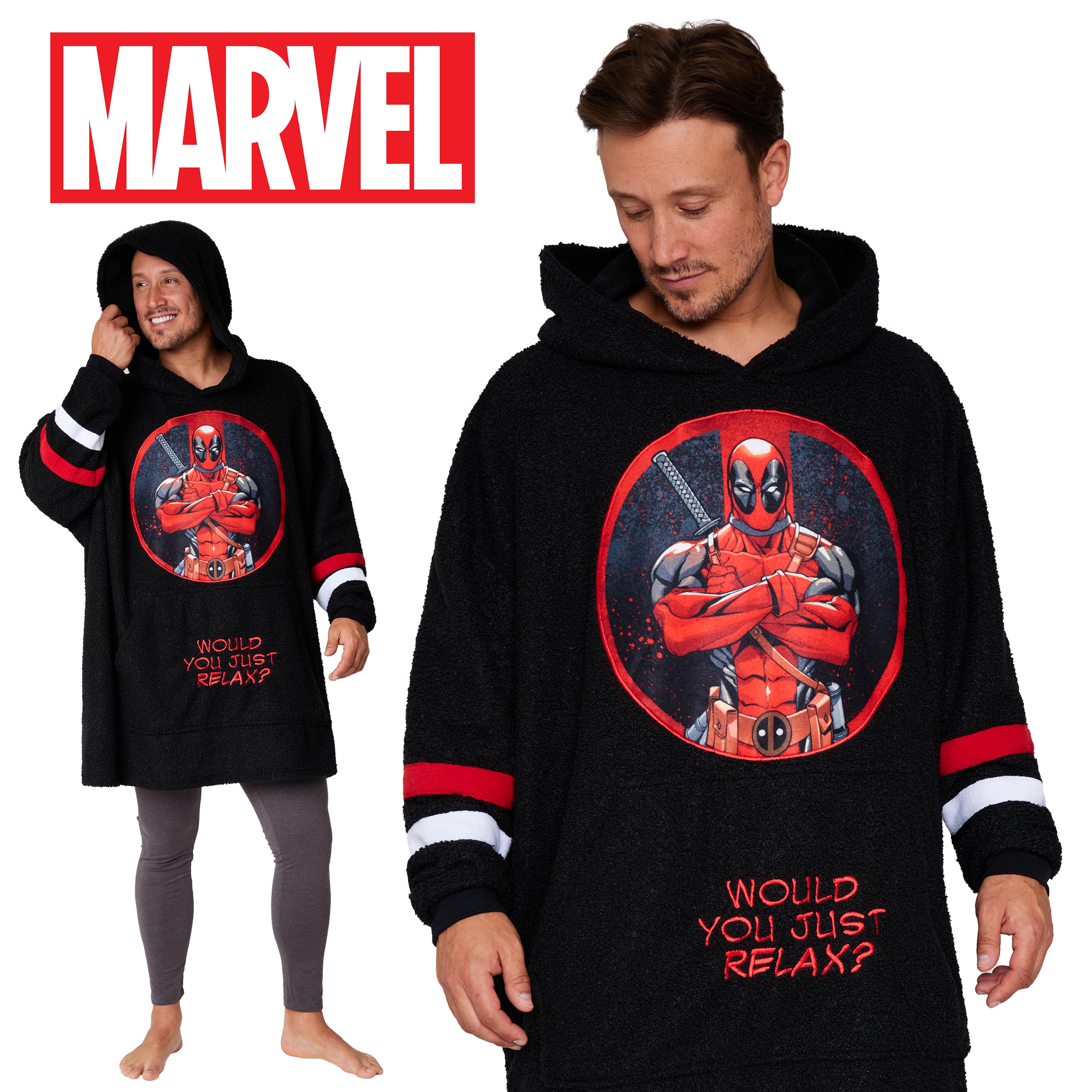 Marvel Blanket Hoodie for Men and Teenagers - Deadpool - Get Trend