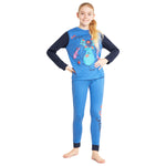 Disney Stitch Girls Pyjamas, 2 Piece Nightwear Sets - Blue & Black Stitch - Get Trend