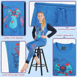 Disney Stitch Girls Pyjamas, 2 Piece Nightwear Sets - Blue & Black Stitch - Get Trend