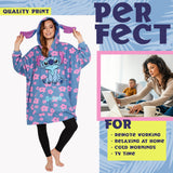 Disney Stitch Oversized Blanket Hoodie for Women - Floral Stitch - Get Trend