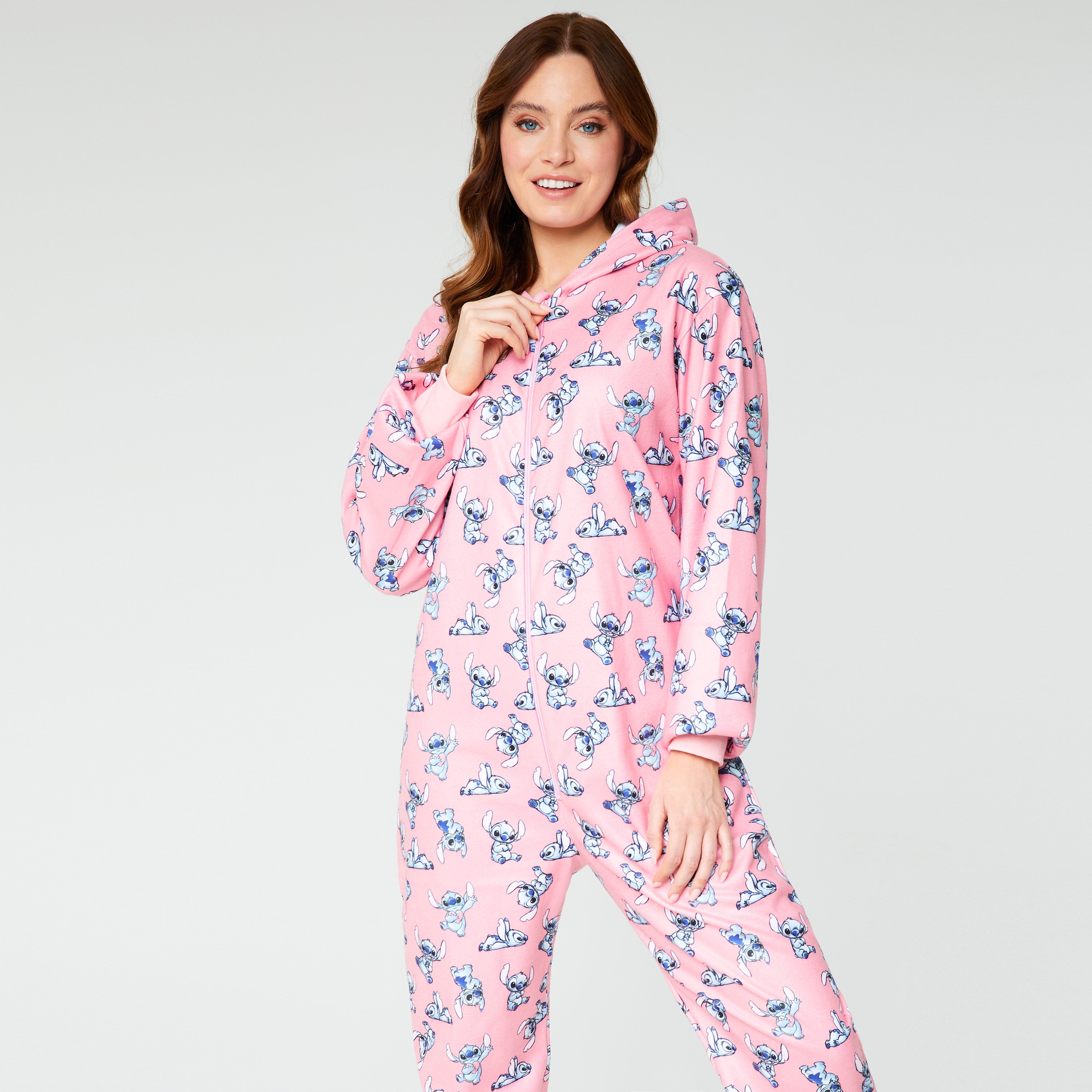 Disney Stitch Fleece Onesie for Women - PINK - Get Trend