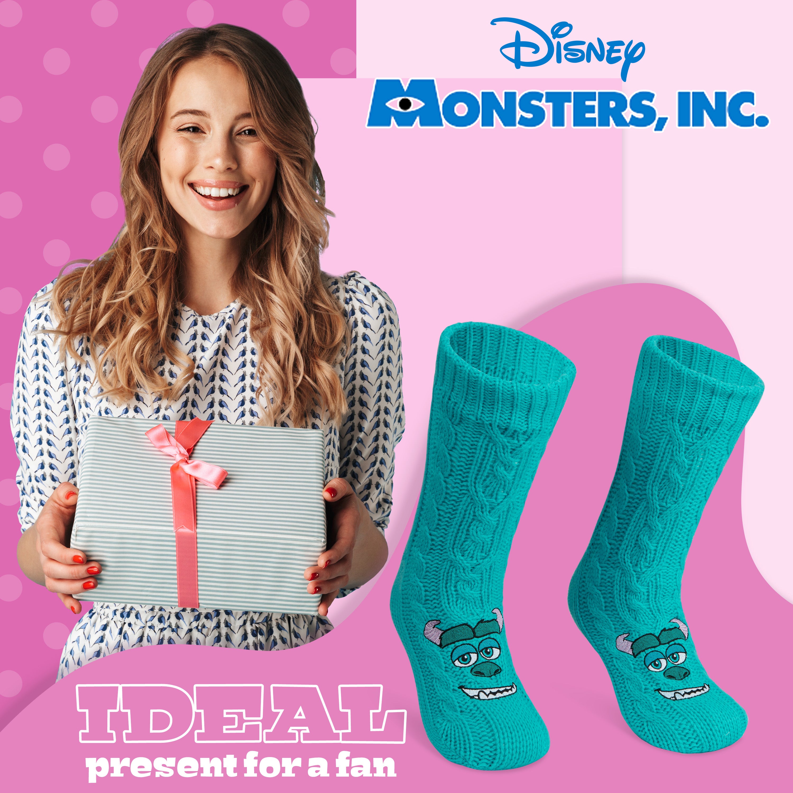 Disney Stitch Fluffy Socks for Women - Blue Sully - Get Trend