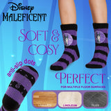 Disney Stitch Fluffy Socks for Women - Black & Purple Maleficent - Get Trend