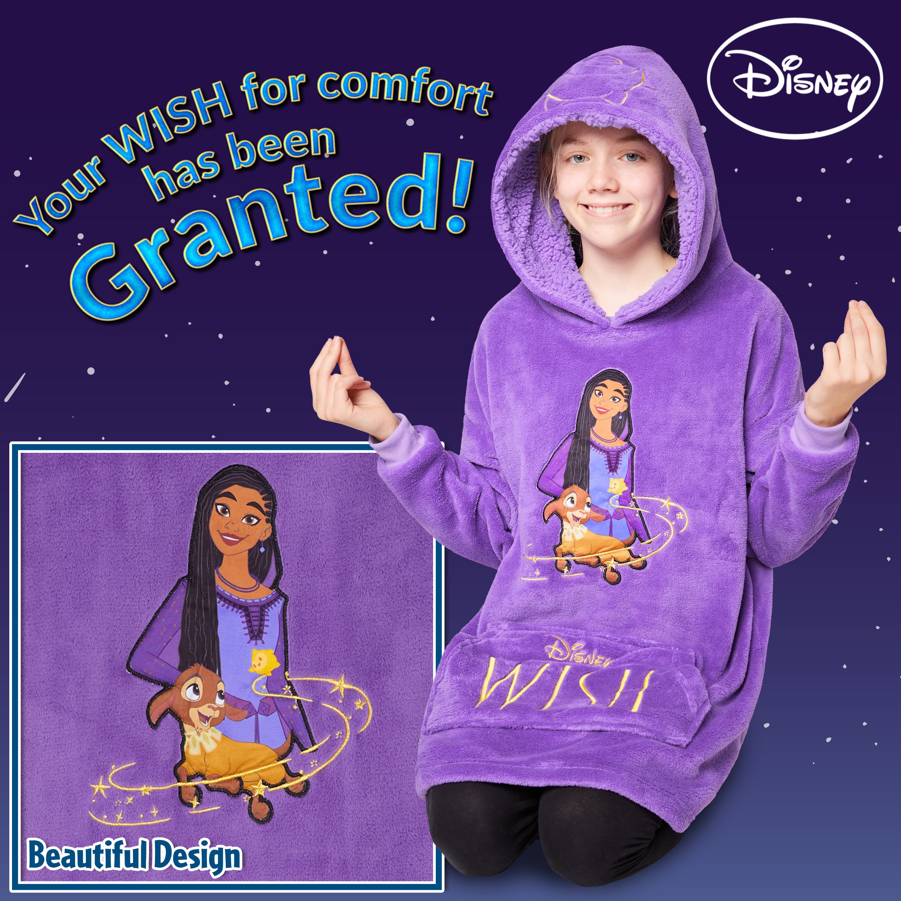 Disney Fleece Hoodie Blanket for Kids - WISH - Get Trend