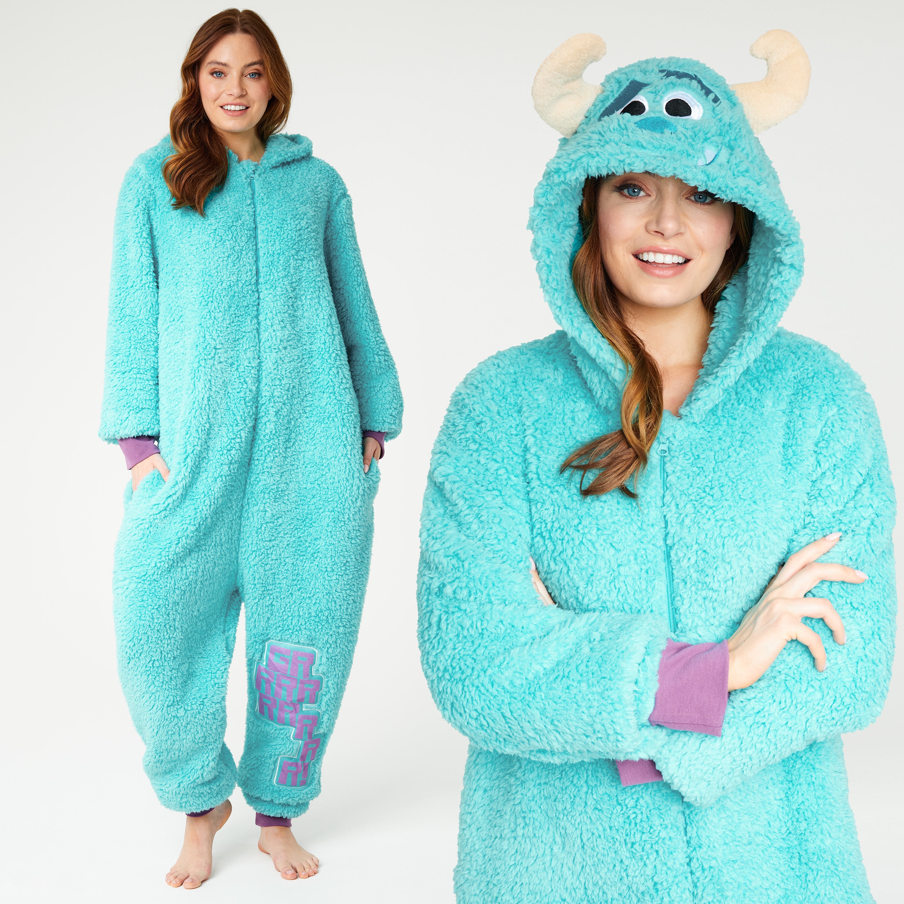 Disney Fleece Onesie for Adults - Turquoise Sully - Get Trend