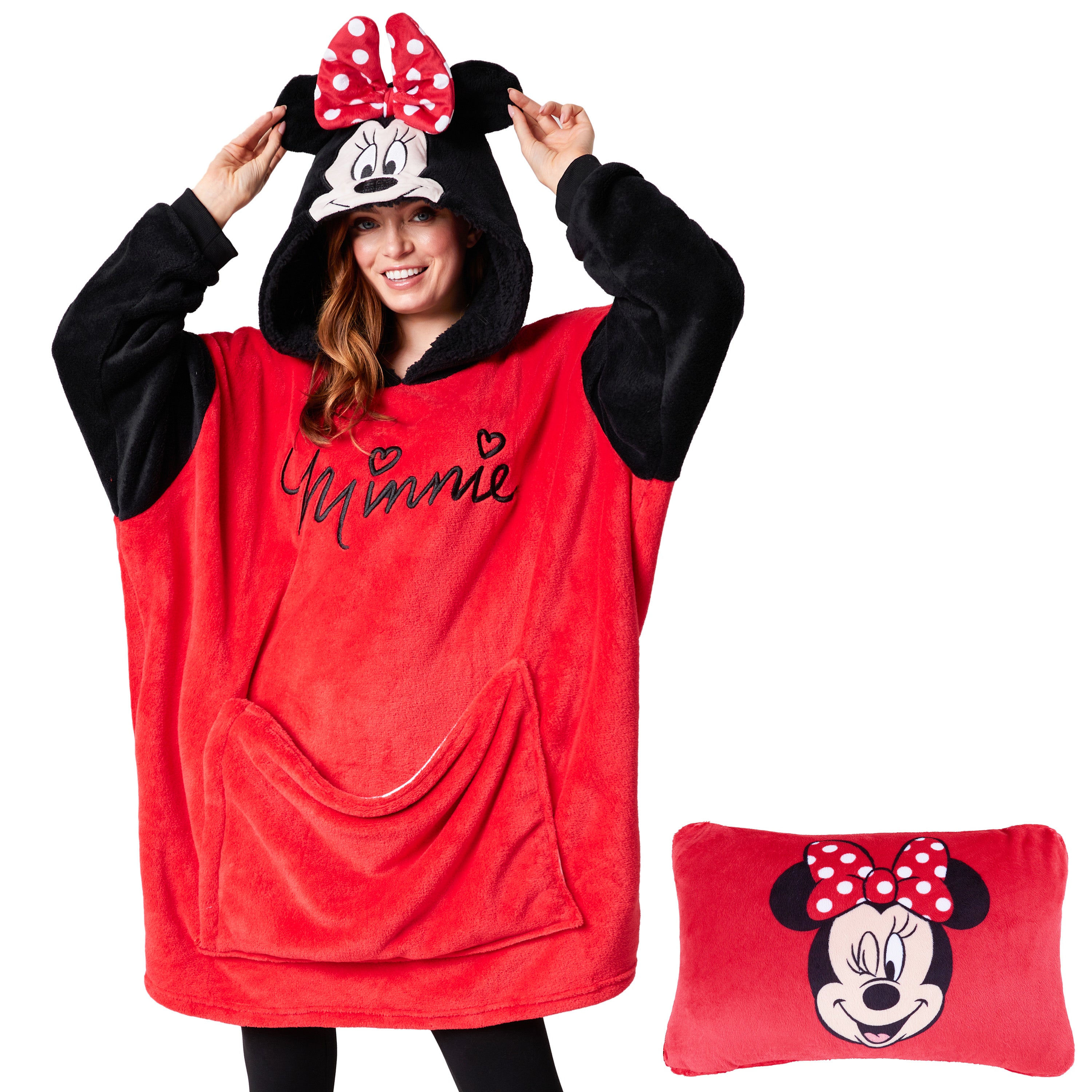 Disney Blanket Hoodie - Adults 2 in 1 Oversized Fleece Hoodie - Minnie - Get Trend