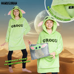 Disney Hoodie  for Kids -  2 in 1 Oversized Fleece Hoodie - Baby Yoda - Get Trend