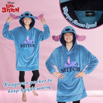 Disney Hoodie  for Kids -  2 in 1 Oversized Fleece Hoodie - Blue Stitch - Get Trend