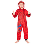 Marvel Fleece Onesie for Boys - Warm Hooded Onesie for Kids - Spiderman - Get Trend