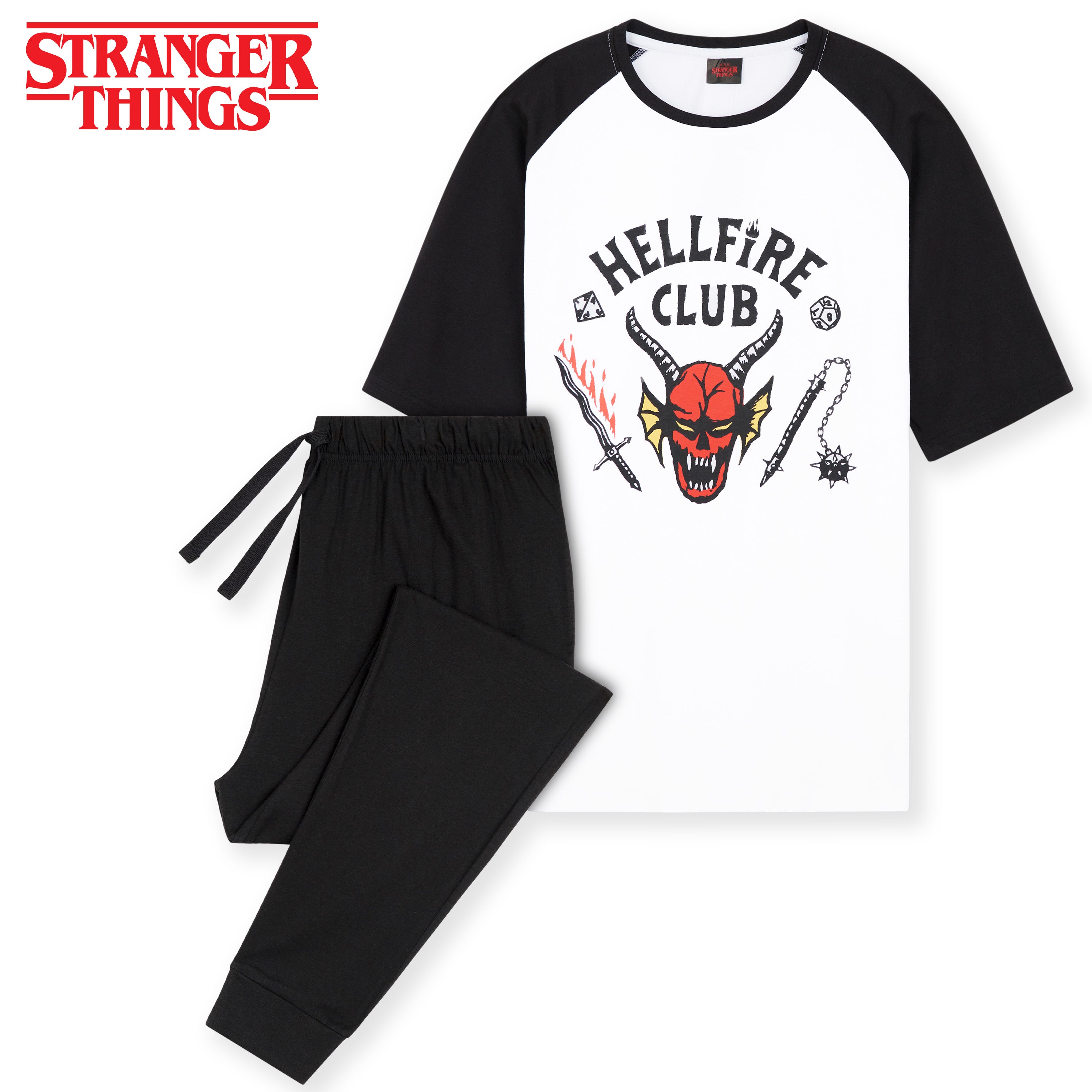 Stranger Things Mens Pyjamas Set - T-Shirt & Long Bottoms Nightwear - Get Trend