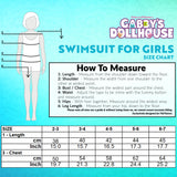 Gabby's Dollhouse Girls Swimming Costume, One Piece Swimsuit for Beach or Pool