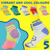 SPONGEBOB SQUAREPANTS Mens Ankle Socks, Soft and Breathable Socks Pack of 5