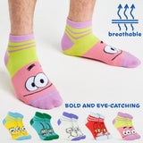 SPONGEBOB SQUAREPANTS Mens Ankle Socks, Soft and Breathable Socks Pack of 5