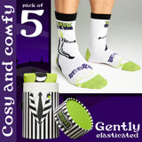 BEETLEJUICE Men's Novelty Calf Length Socks, Pack of 5 Funny Socks - Gifts for Him