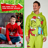 The Grinch Mens Fleece Onesie with Hood, Fleece Loungewear - Funny Gifts for Him