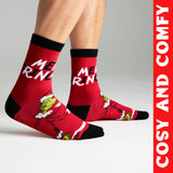 The Grinch Socks Men Multipack Calf Length Socks Teenagers Soft Breathable Funny Cute Christmas Gifts Secret Santa Stocking Stuffers