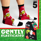 The Grinch Socks Men Multipack Calf Length Socks Teenagers Soft Breathable Funny Cute Christmas Gifts Secret Santa Stocking Stuffers