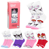 Hello Kitty Women's Novelty Calf Socks, Soft and Breathable Pack of 5 - Gifts for Her