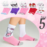 Hello Kitty Women's Novelty Calf Socks, Soft and Breathable Pack of 5 - Gifts for Her