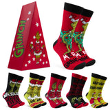 The Grinch Socks Men Multipack Calf Length Socks Teenagers Soft Breathable Funny Cute Christmas Gifts Secret Santa Stocking Stuffers