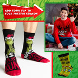 The Grinch Socks Men Multipack Calf Length Socks Teenagers Soft Breathable Funny Cute Christmas Gifts Secret Santa Stocking Stuffers