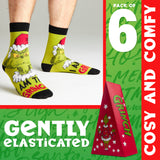 The Grinch Socks Men Multipack Calf Length Socks Teenagers Soft Breathable Funny Cute Christmas Gifts Secret Santa Stocking Stuffers