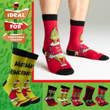 The Grinch Socks Men Multipack Calf Length Socks Teenagers Soft Breathable Funny Cute Christmas Gifts Secret Santa Stocking Stuffers