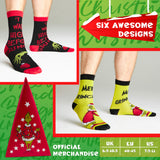 The Grinch Socks Men Multipack Calf Length Socks Teenagers Soft Breathable Funny Cute Christmas Gifts Secret Santa Stocking Stuffers