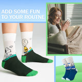 Peanuts Snoopy Womens Calf Socks, Soft Breathable Funny Pack of 6 - Gifts for Women