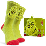 The Grinch Men's Fluffy Slipper Socks, Non-Slip - Gifts for Him