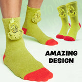 The Grinch Men's Fluffy Slipper Socks, Non-Slip - Gifts for Him