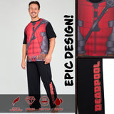 Marvel Deadpool and Wolverine Mens Pyjama Set, Soft Comfortable PJs Loungewear