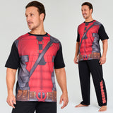 Marvel Deadpool and Wolverine Mens Pyjama Set, Soft Comfortable PJs Loungewear