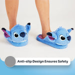 Disney Ladies Slippers,  Fluffy Indoor House Shoes - Stitch - Get Trend