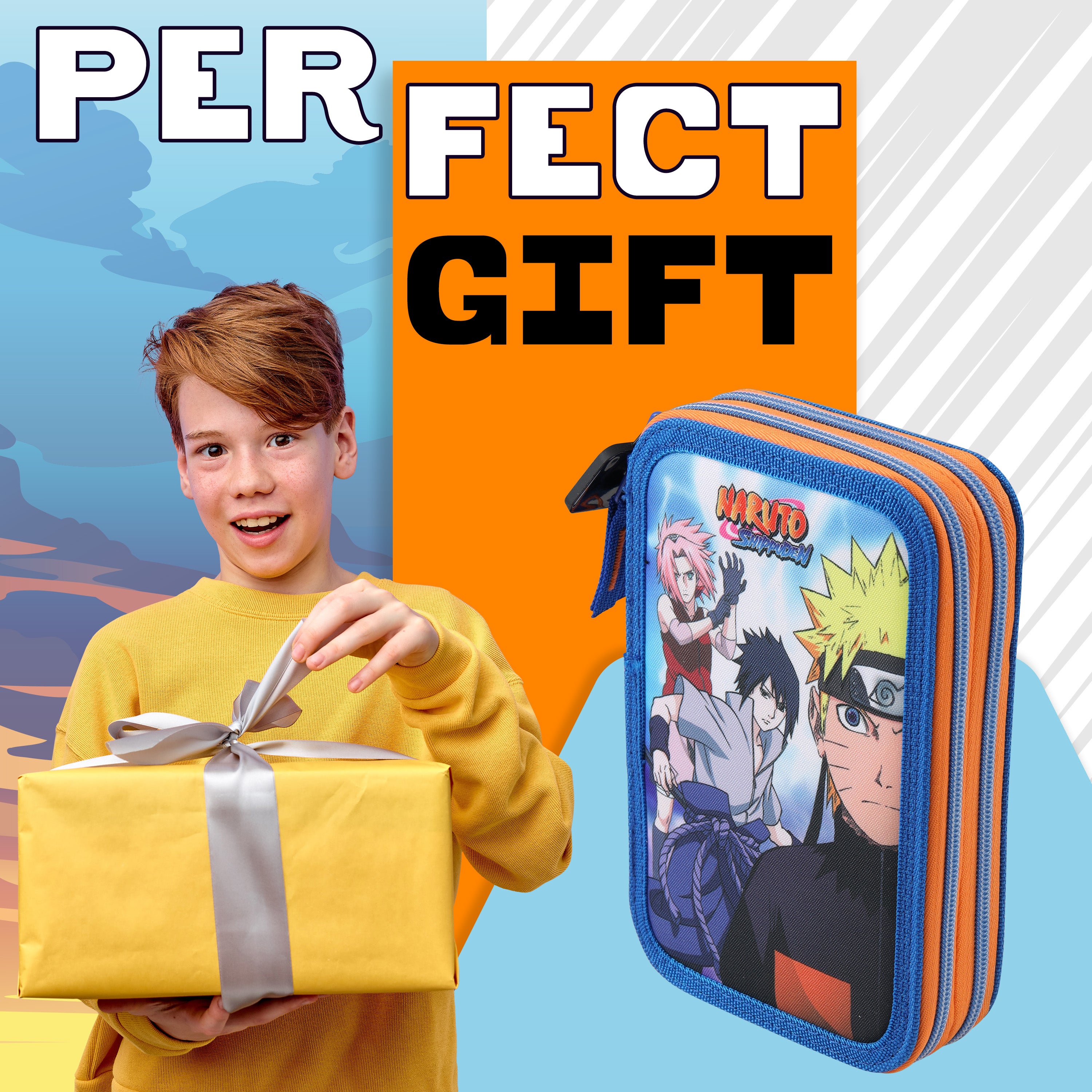 Naruto Pencil Case, Naruto Filled Large Pencil Case 2 Compartments - Get Trend