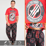 Marvel Deadpool and Wolverine Mens Pyjama Set, Soft Comfortable PJs Loungewear - Gifts for Men