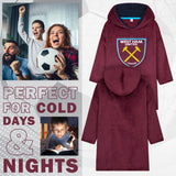 West Ham United F.C. Boys Oversized Fleece Poncho with Hood, West Ham Gifts For Boys