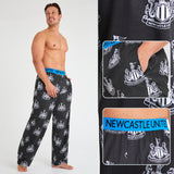 NEWCASTLE UNITED F.C. Pyjama Bottoms for Men Teenagers, Comfy Nightwear Lounge Pants PJs - Football Gifts for Men