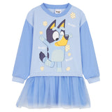 Bluey Girls Dress, Jumper Dress with Cute Tutu Skirt