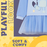 Bluey Girls Dress, Jumper Dress with Cute Tutu Skirt